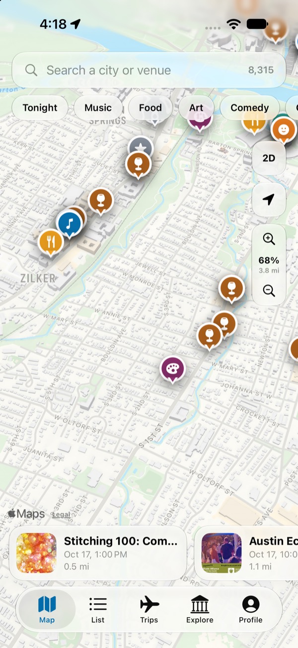 XploreR map on iPhone